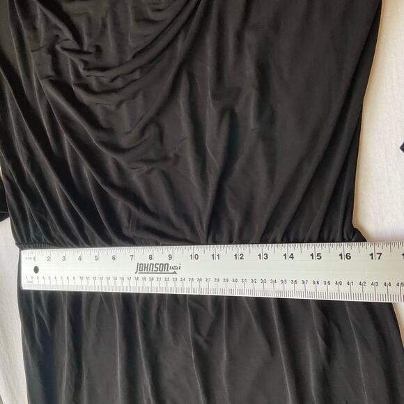 Ellen Tracy Women Dress size L Long sleeve KneeLength Crew Neck Stretchy Black - Picture 4 of 11